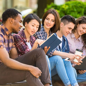 Nursing students studying together